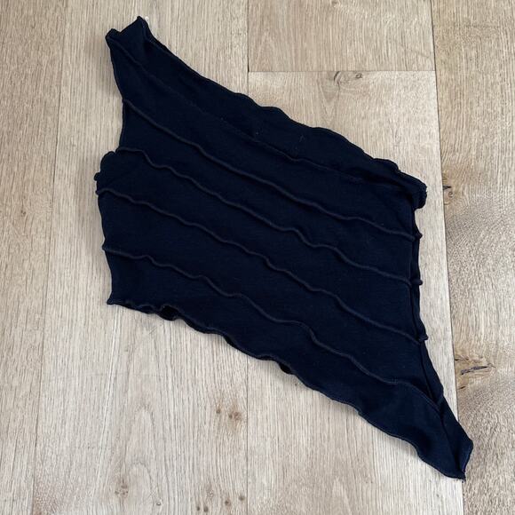 Superdown Top One Shoulder Asymmetrical Frill Sel Size XS Black - Picture 3 of 4